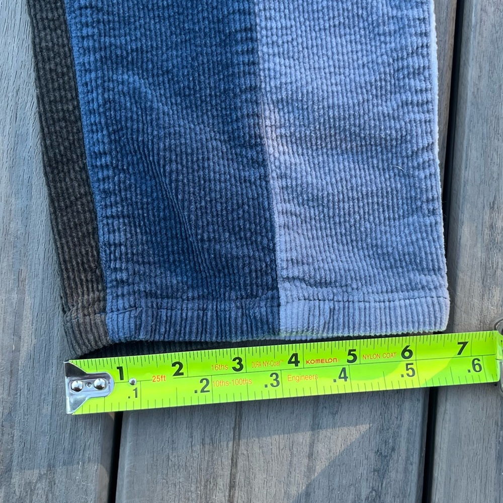PacSun; Blue/Grey; Corduroy Patchwork Pants; Regular/Tapered; Unisex; Slim Med - Picture 5 of 9